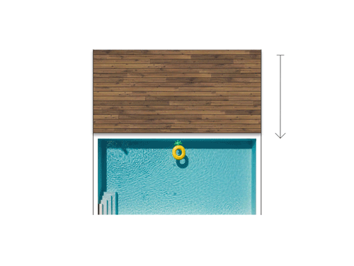 PŘÍČNÝ POSUV Elegantní řešení pro bazény až do délky 12 m. Pojízdná terasa musí přemostit delší rozteč a je tak nutné pracovat s vyššímiprofily. Výška terasy tak dosahuje 32 cm.